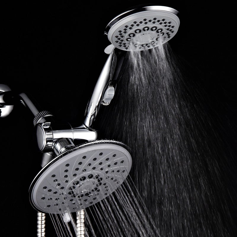 Hotel Spa HotelSpa 6''/4'' Ultra-Luxury 3 way Rainfall Shower-Head/Handheld Shower Gray Spiral Combo w/Patented ON/OFF Pause Switch and 5-7 foot Stretchable Stainless Steel Hose - Image 5